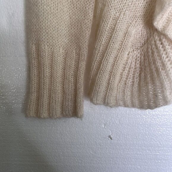 Caslon Ivory Knit Mohair Blend Waterfall Collar Cardigan Sweater size medium - Picture 6 of 7